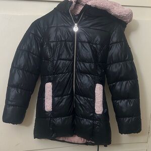Michael Kors Black and Pink Puffer Jacket for Kids